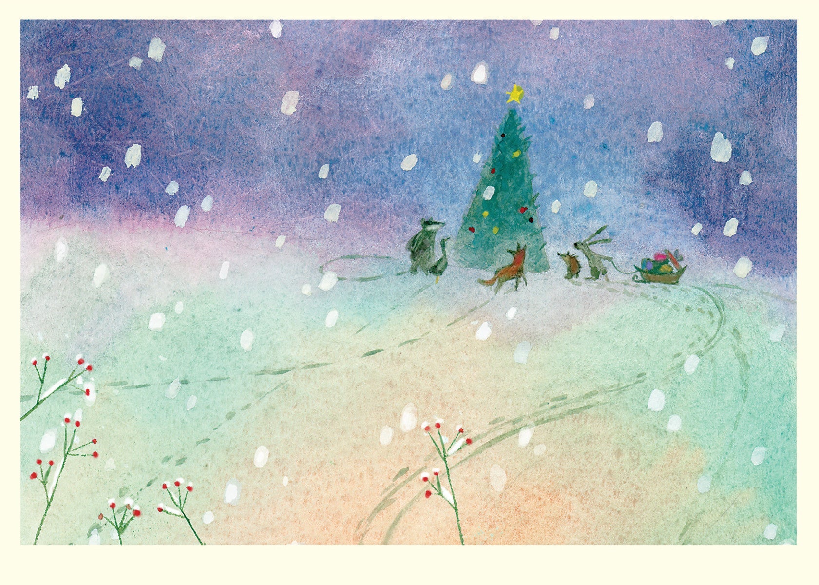 Julekort Two Bad Mice, Winter Trail