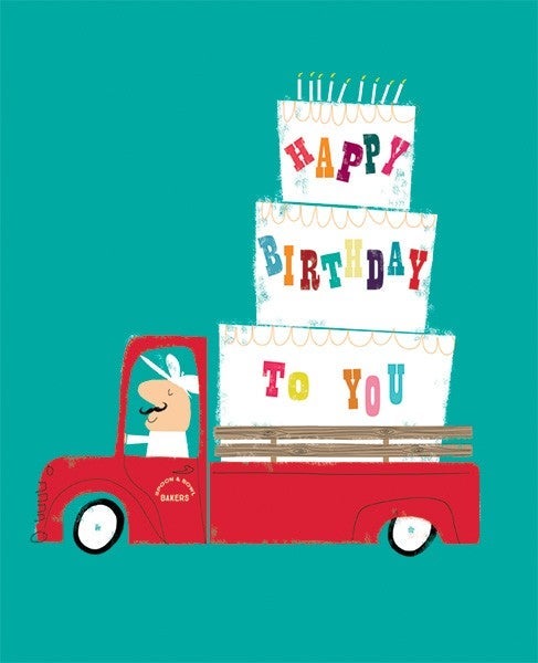 Dobbelt kort 14x17 Ink Press, Bil med kake