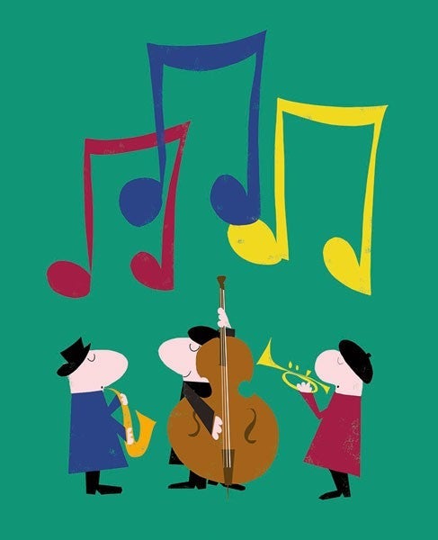 Dobbelt kort Ink Press, 3 musikanter