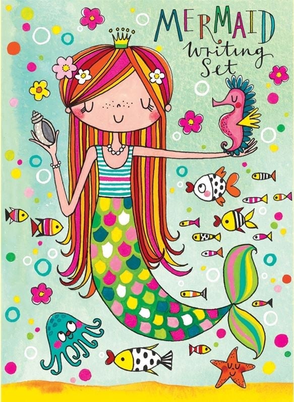 Brevsett for barn m/klistremerker Mermaid