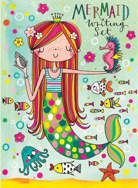 Brevsett for barn m/klistremerker Mermaid