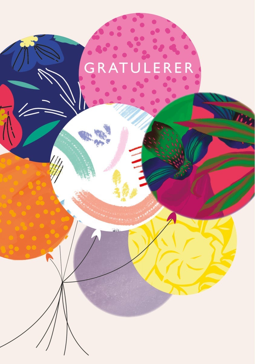 Kort Laura Darrington Gratulerer ballonger