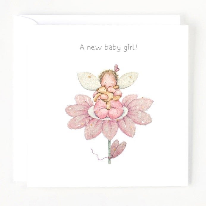 Kort Berni Parker baby i blomst rosa