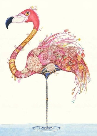 Kort Dobbelt 175X125mm DM Collection Flamingo