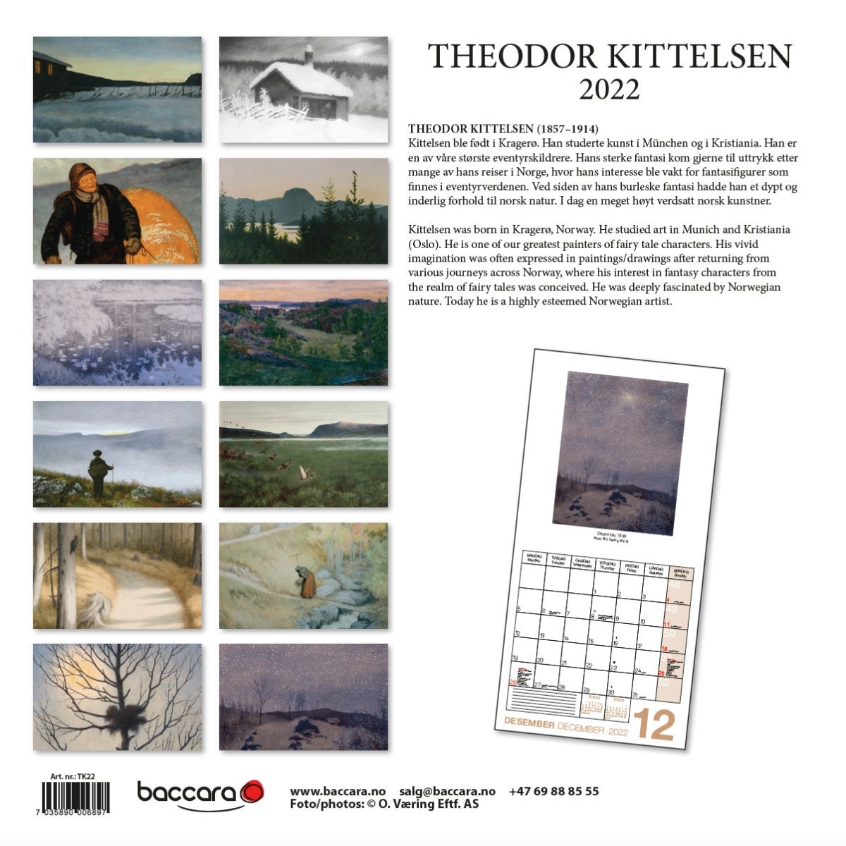 Kalender 2022 T. Kittelsen 30X30cm