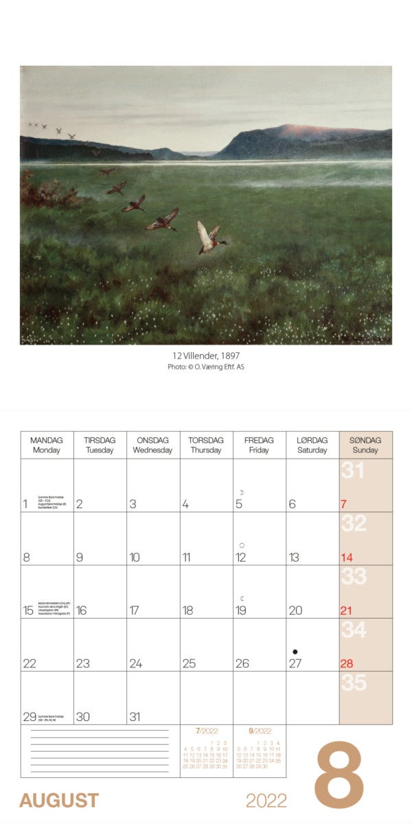 Kalender 2022 T. Kittelsen 30X30cm