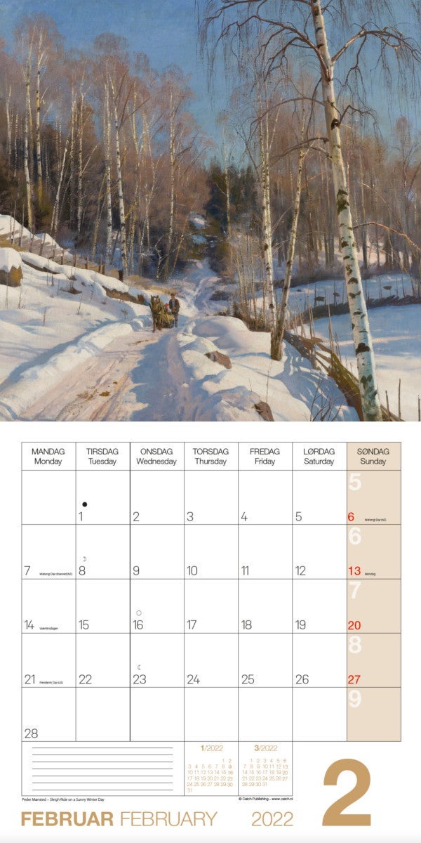 Kalender 2022 Nordic Paintings 30X30cm