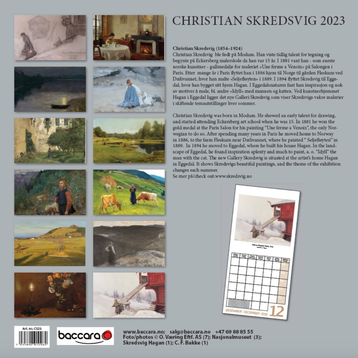 Kalender 2023 Christian Skredsvig 30x30cm