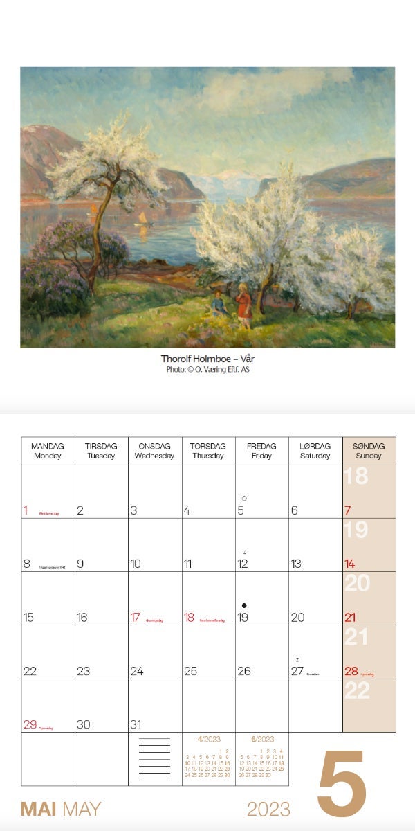 Kalender 2023 Norske Kunstnere 18x18cm