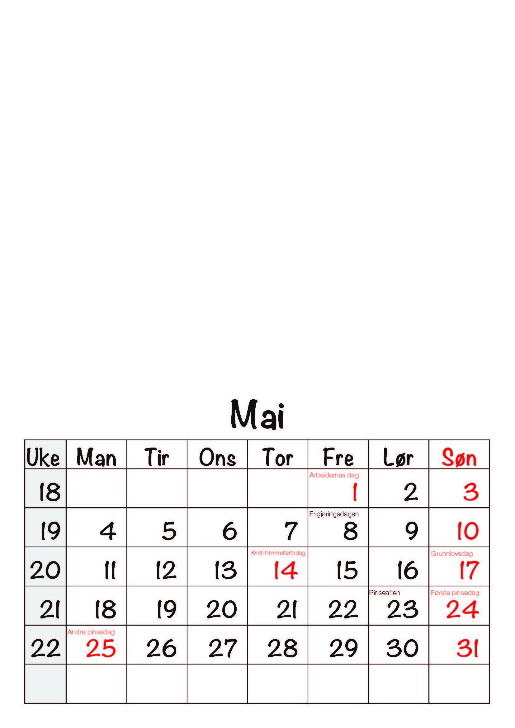 Kalender 2026 Tegn Selv Hvit 21X30Cm