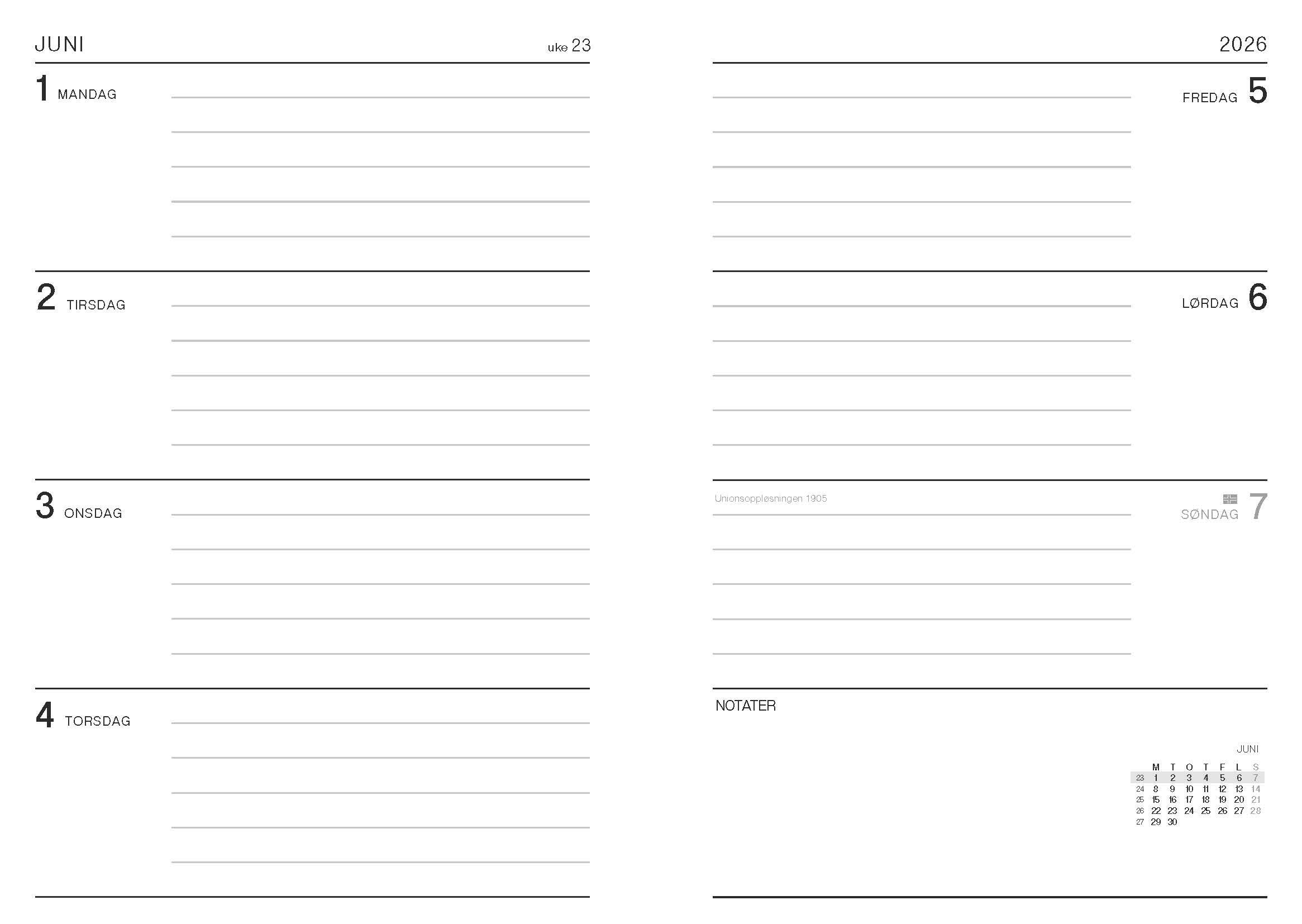 Agenda 2026 E. Munch A5