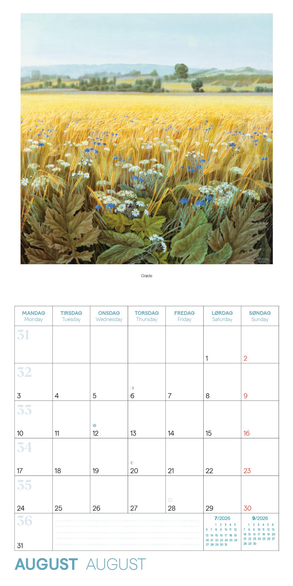 Kalender 2026 Jan Harr 30X30Cm