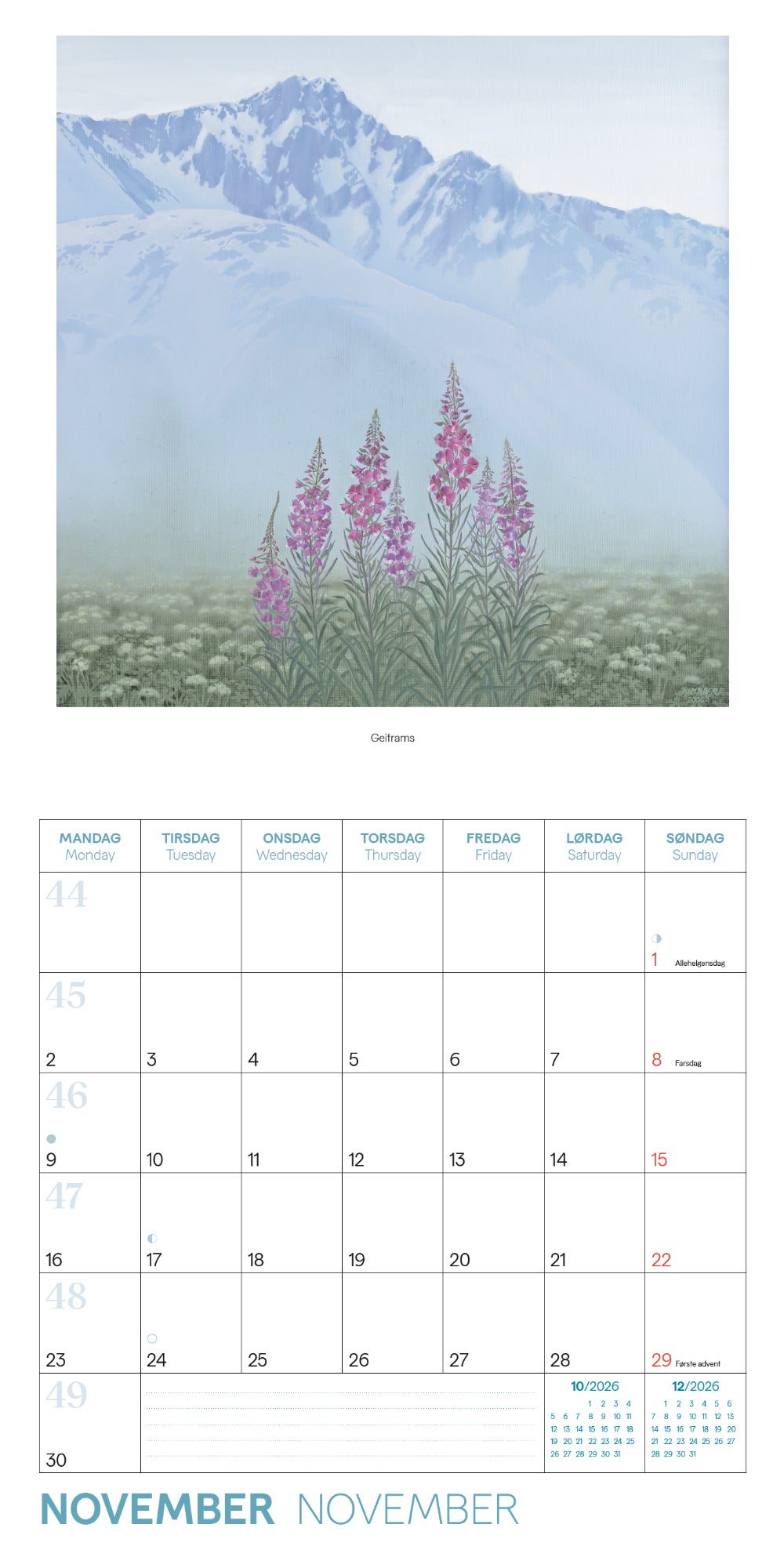 Kalender 2026 Jan Harr 30X30Cm