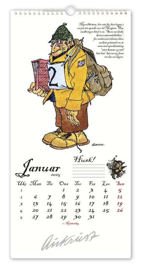 Kalender 2025 Flåklypa 17x34cm