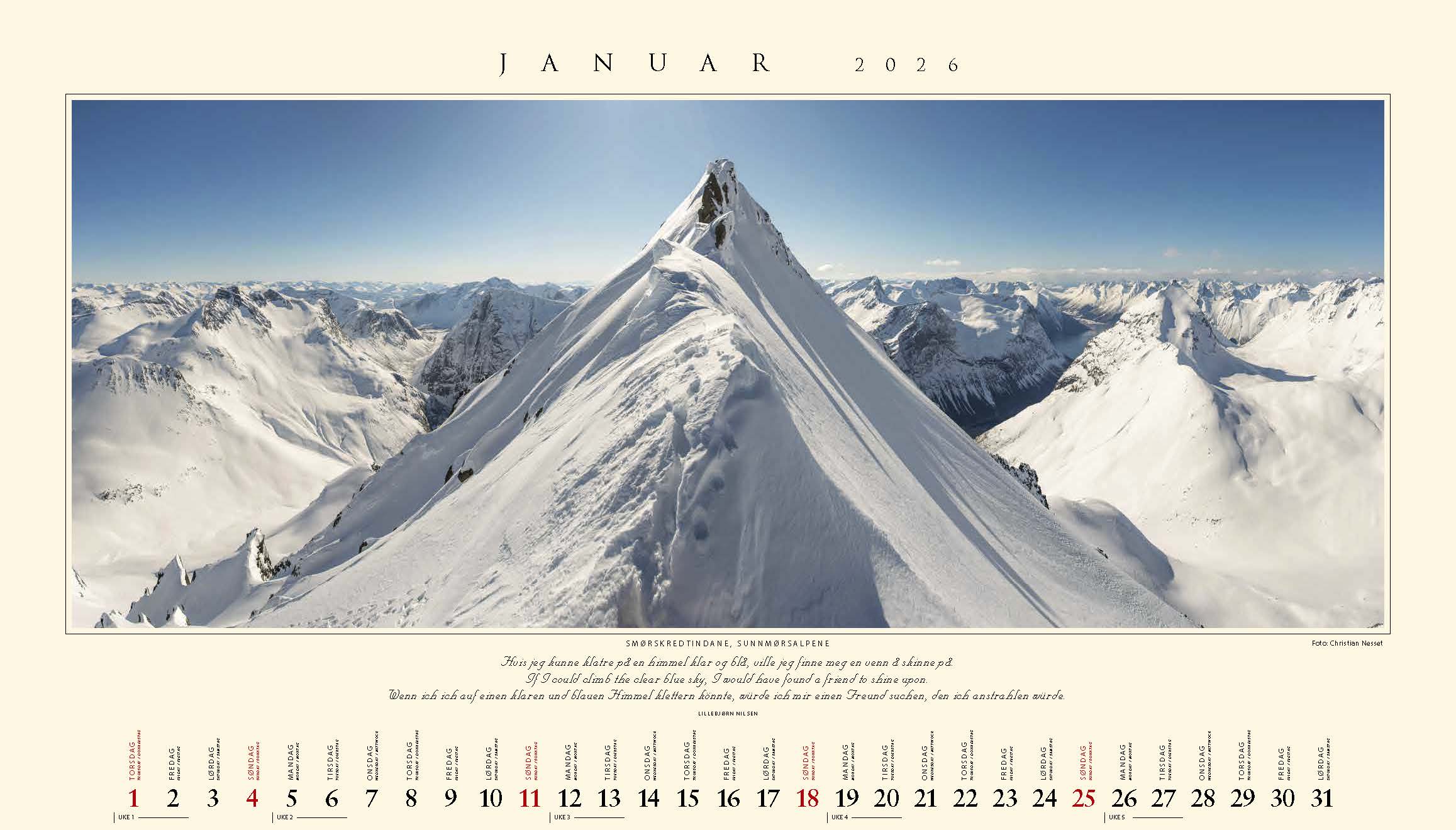 Kalender 2026 Panorama 59X36Cm