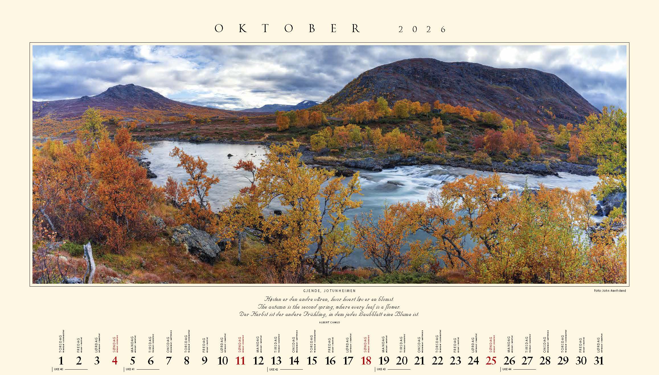 Kalender 2026 Panorama 59X36Cm