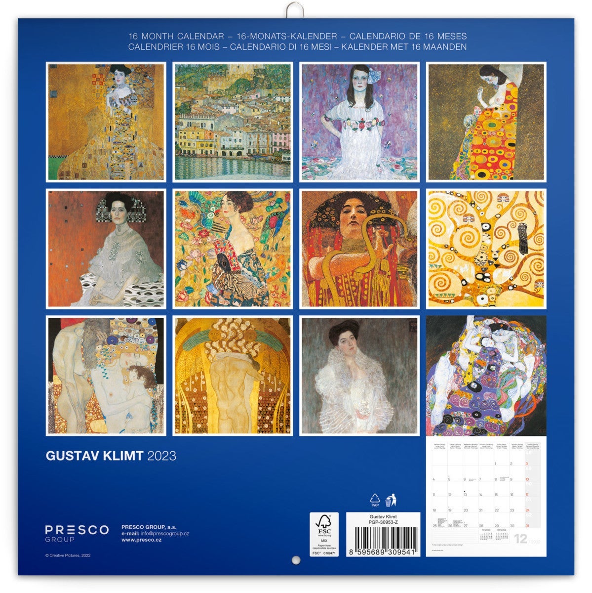 Kalender 2023 Klimt 30x30cm