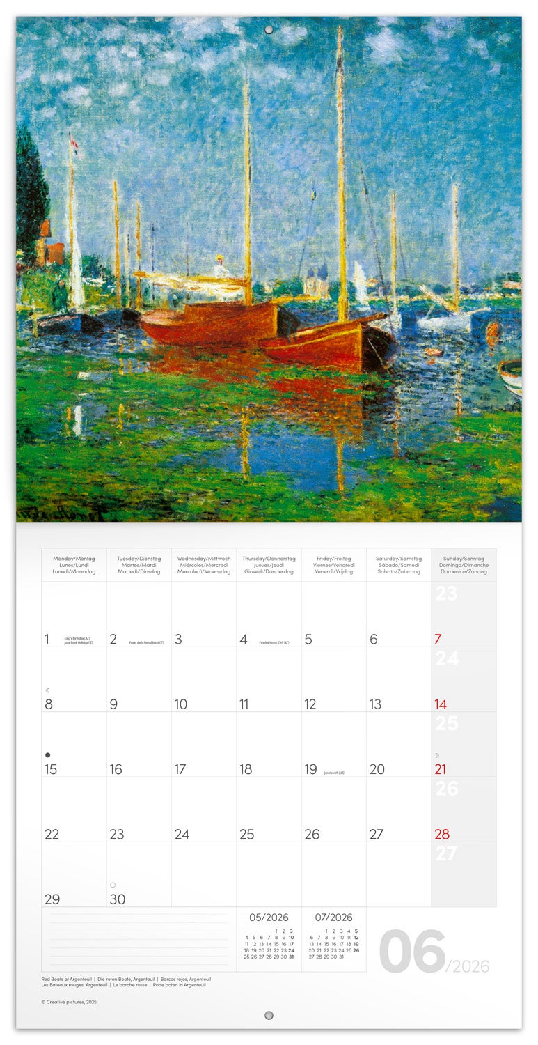 Kalender 2026 30x30 Claude Monet