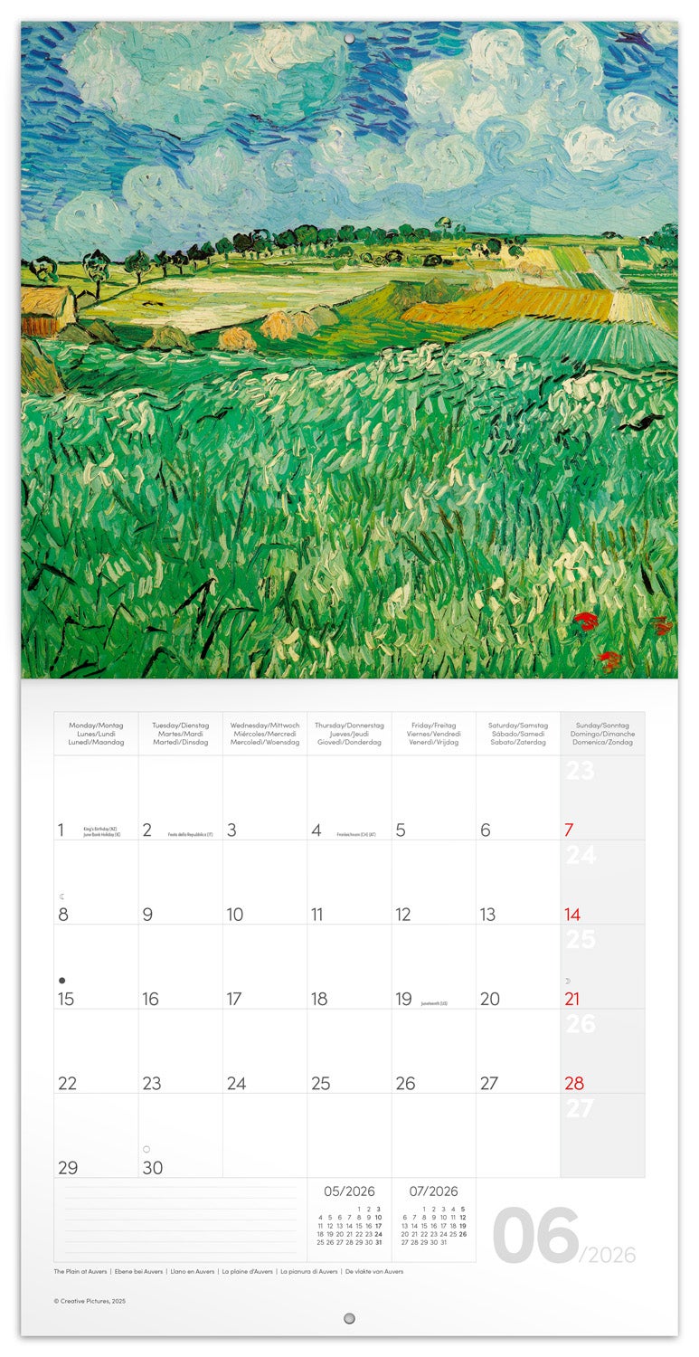 Kalender 2026 30x30 Vincent van Gogh