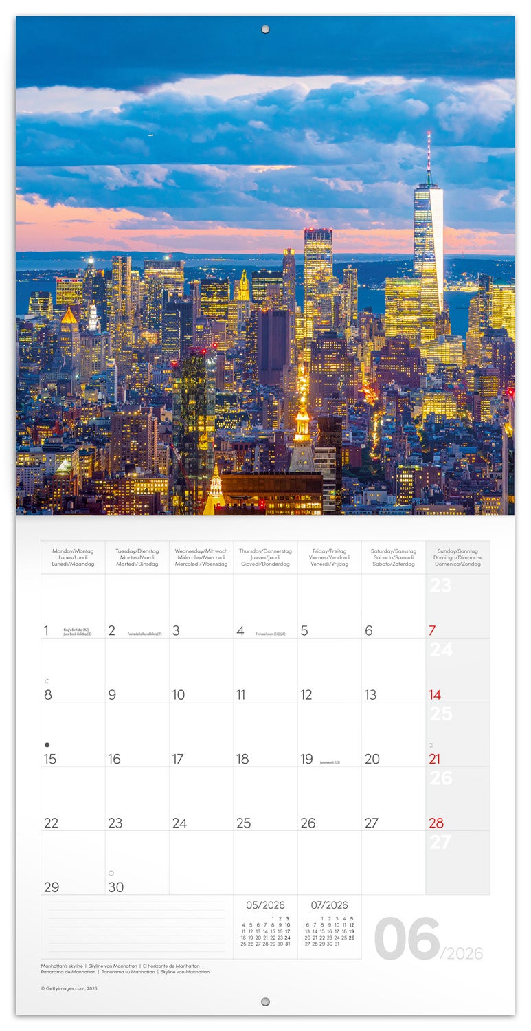 Kalender 2026 30x30 New York