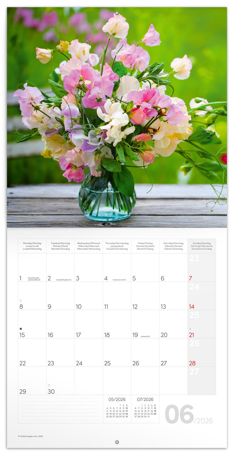 Kalender 2026 30x30 Flowers