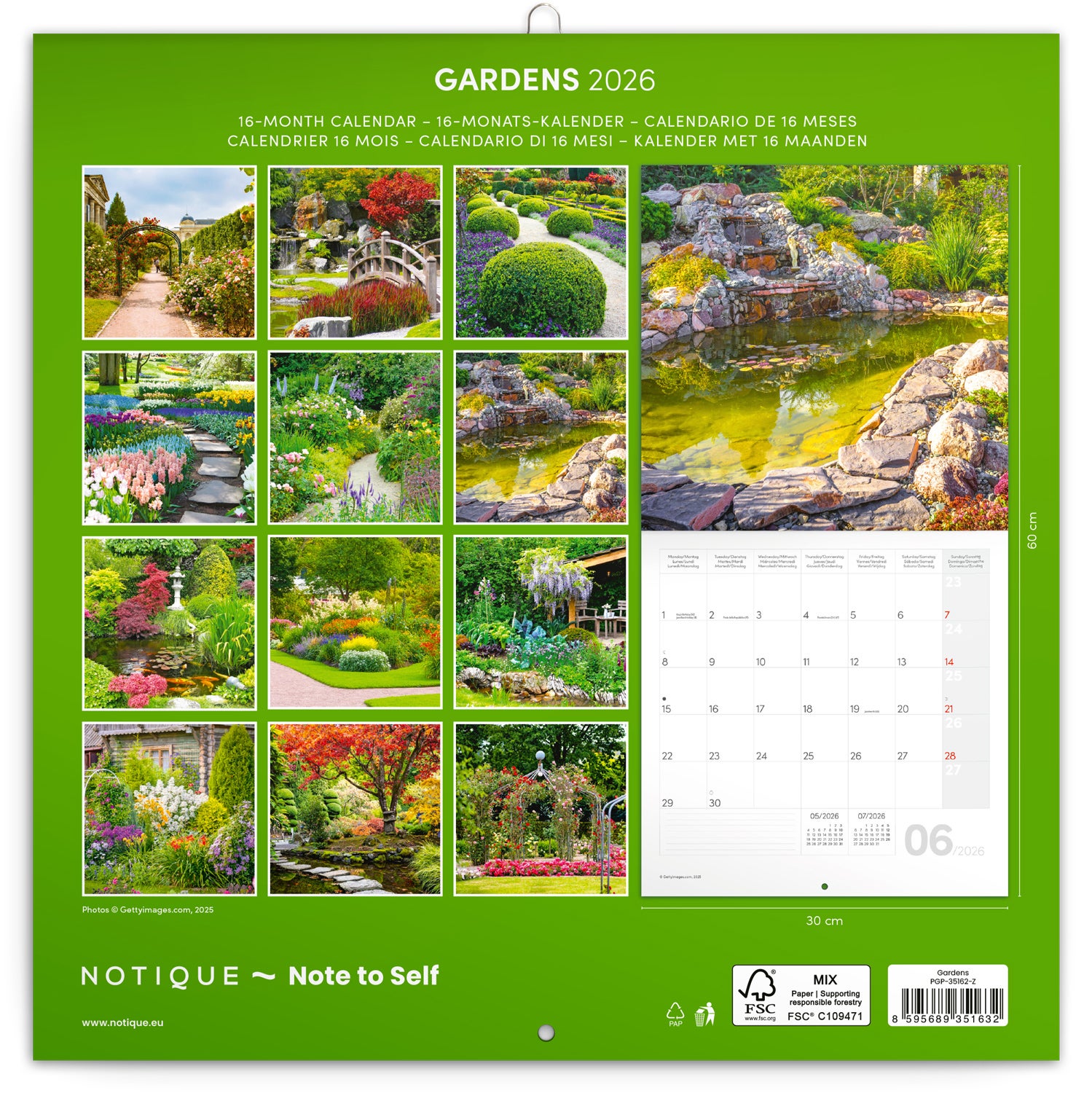 Kalender 2026 30x30 Gardens