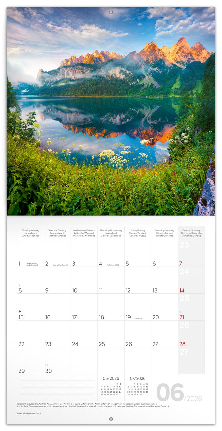 Kalender 2026 30x30 Alps