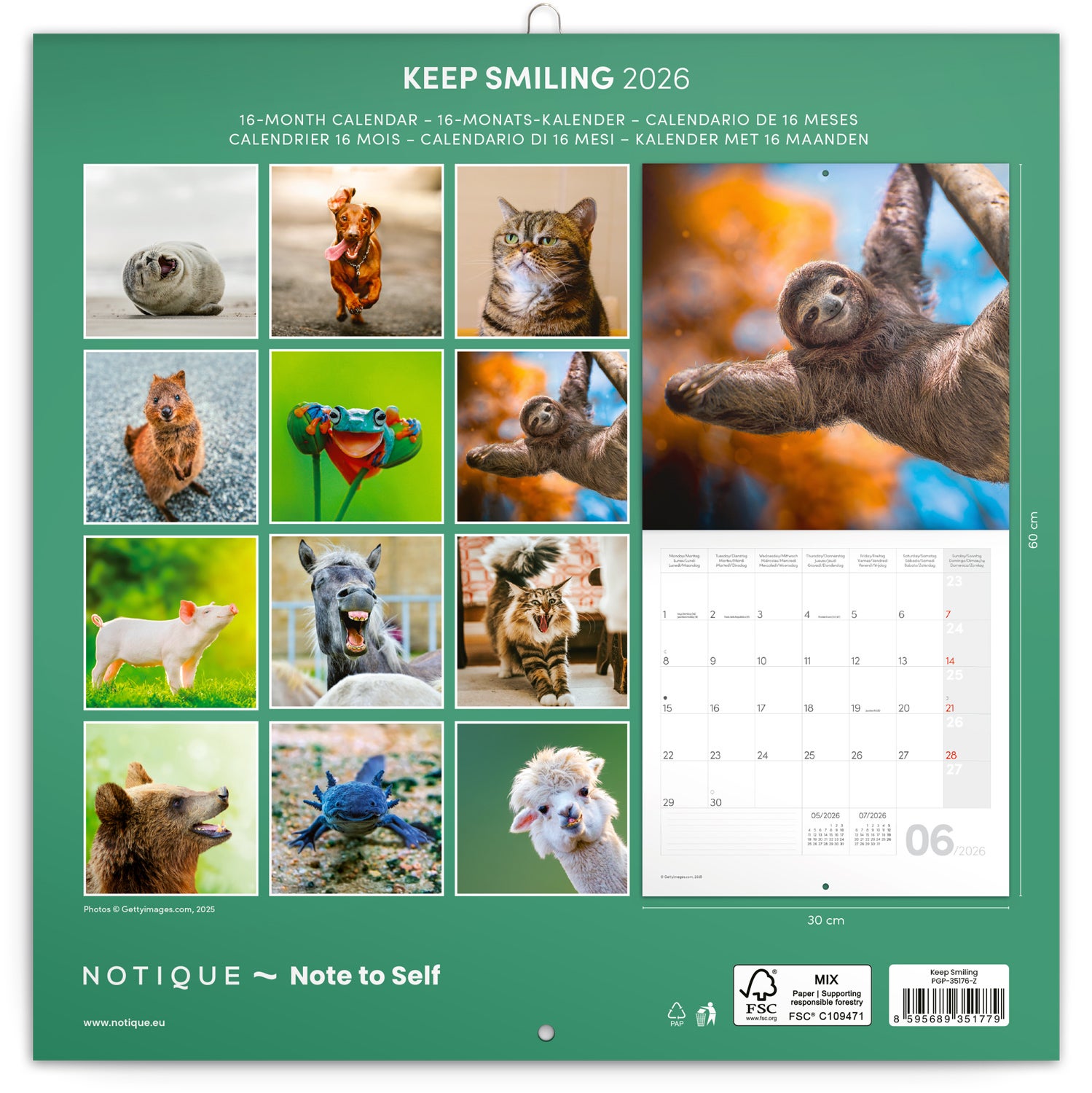 Kalender 2026 30x30 Keep Smiling
