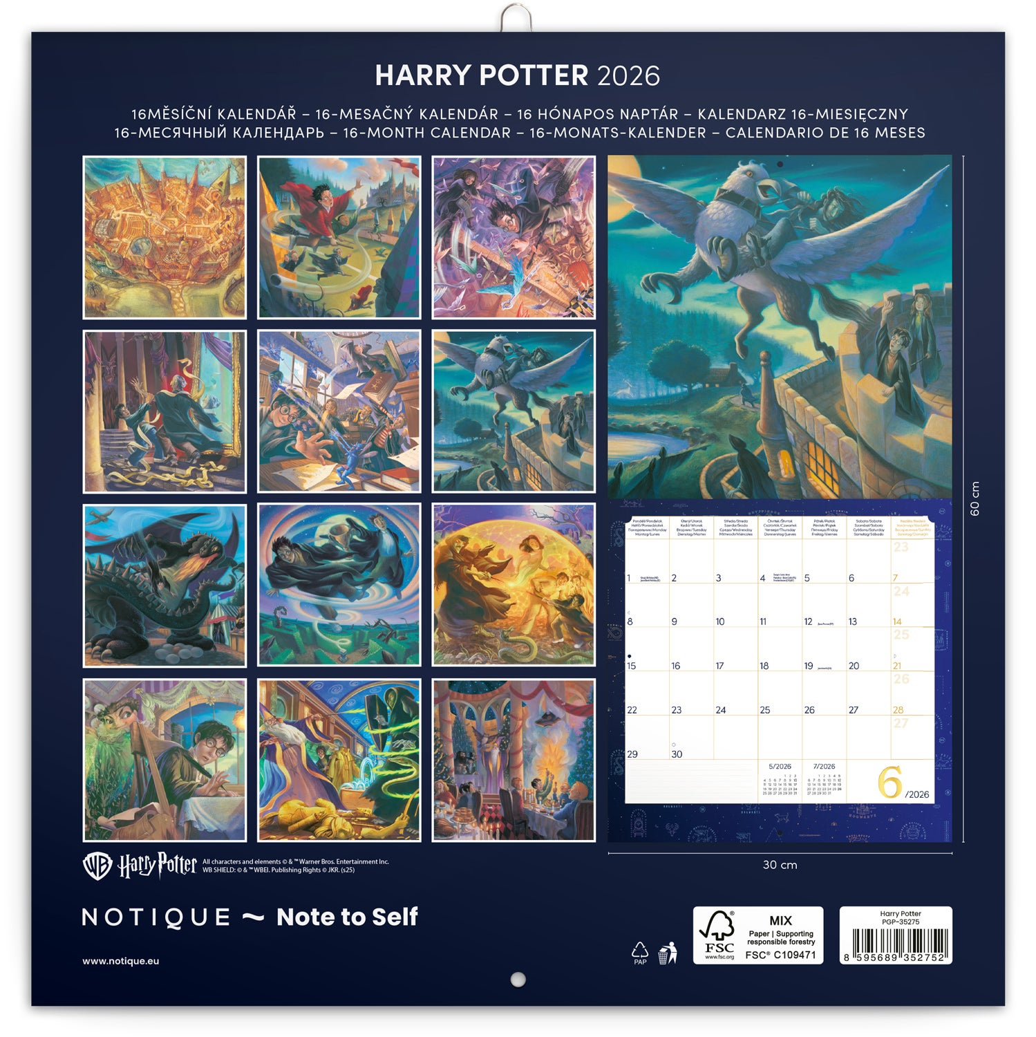 Kalender 2026 30x30 Harry Potter