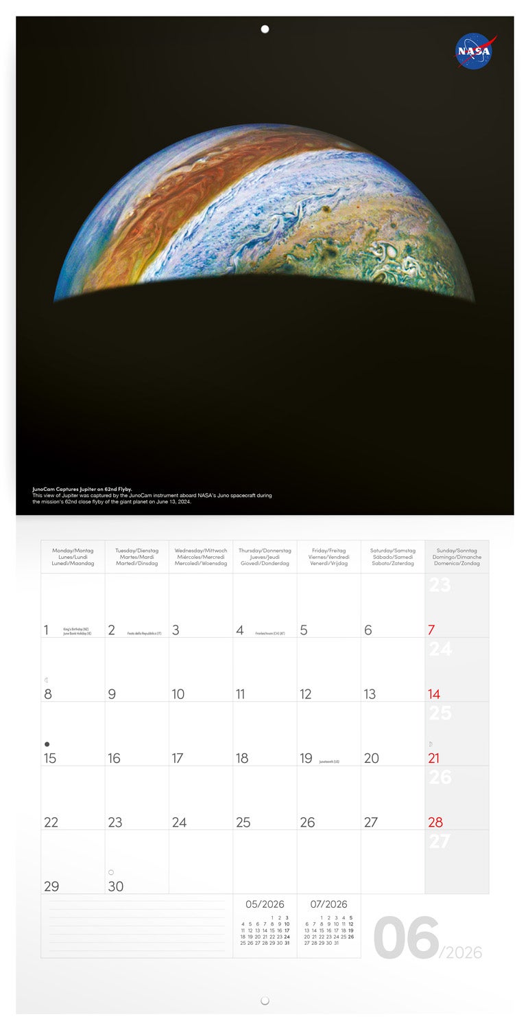 Kalender 2026 30x30 NASA