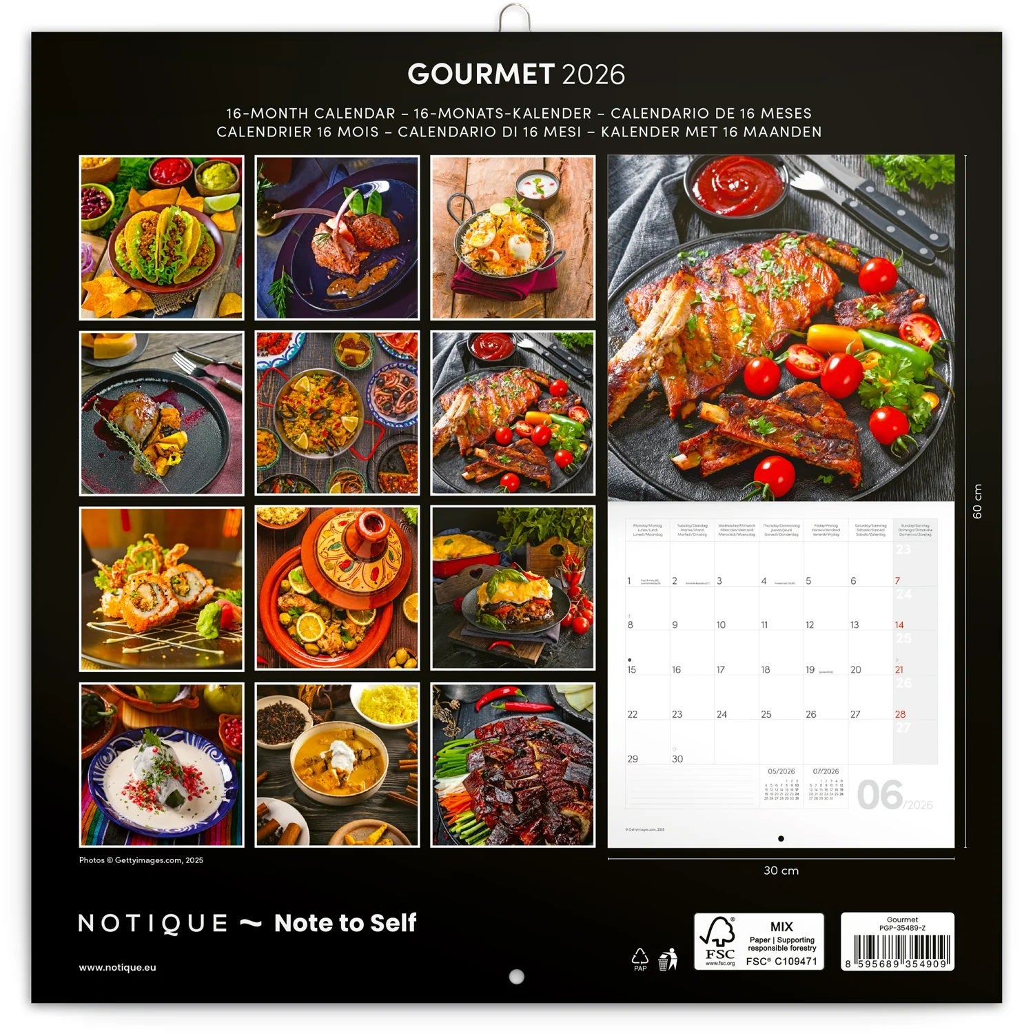 Kalender 2026 30x30 Gourmet