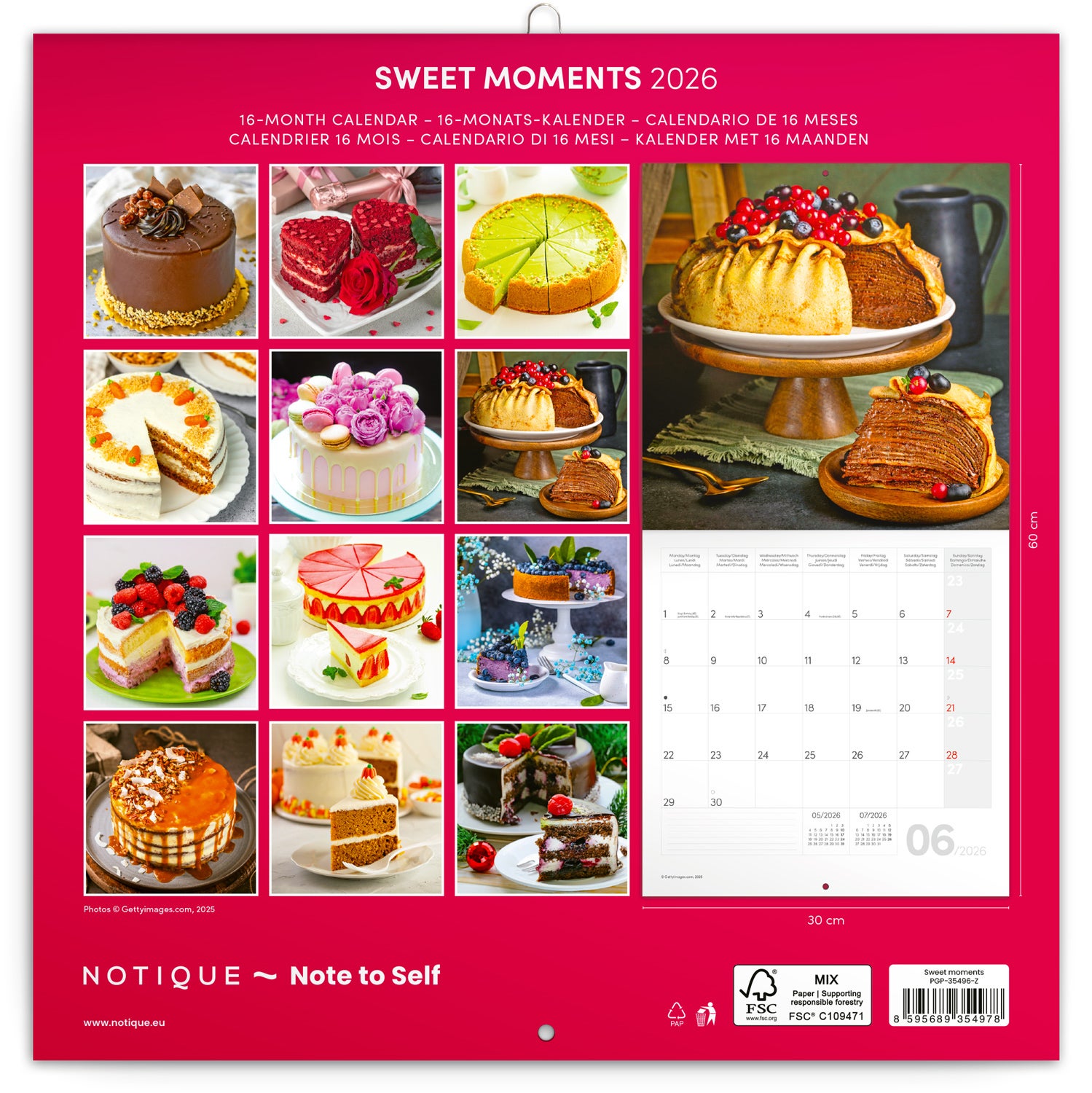 Kalender 2026 30x30 Sweet Moments