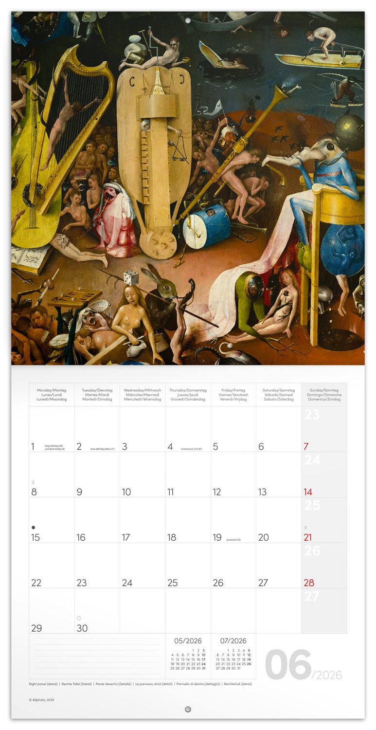 Kalender 2026 30x30 Hieronymus Bosch