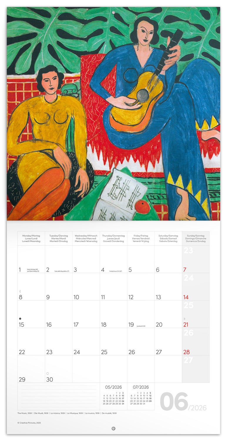 Kalender 2026 30x30 Henri Matisse