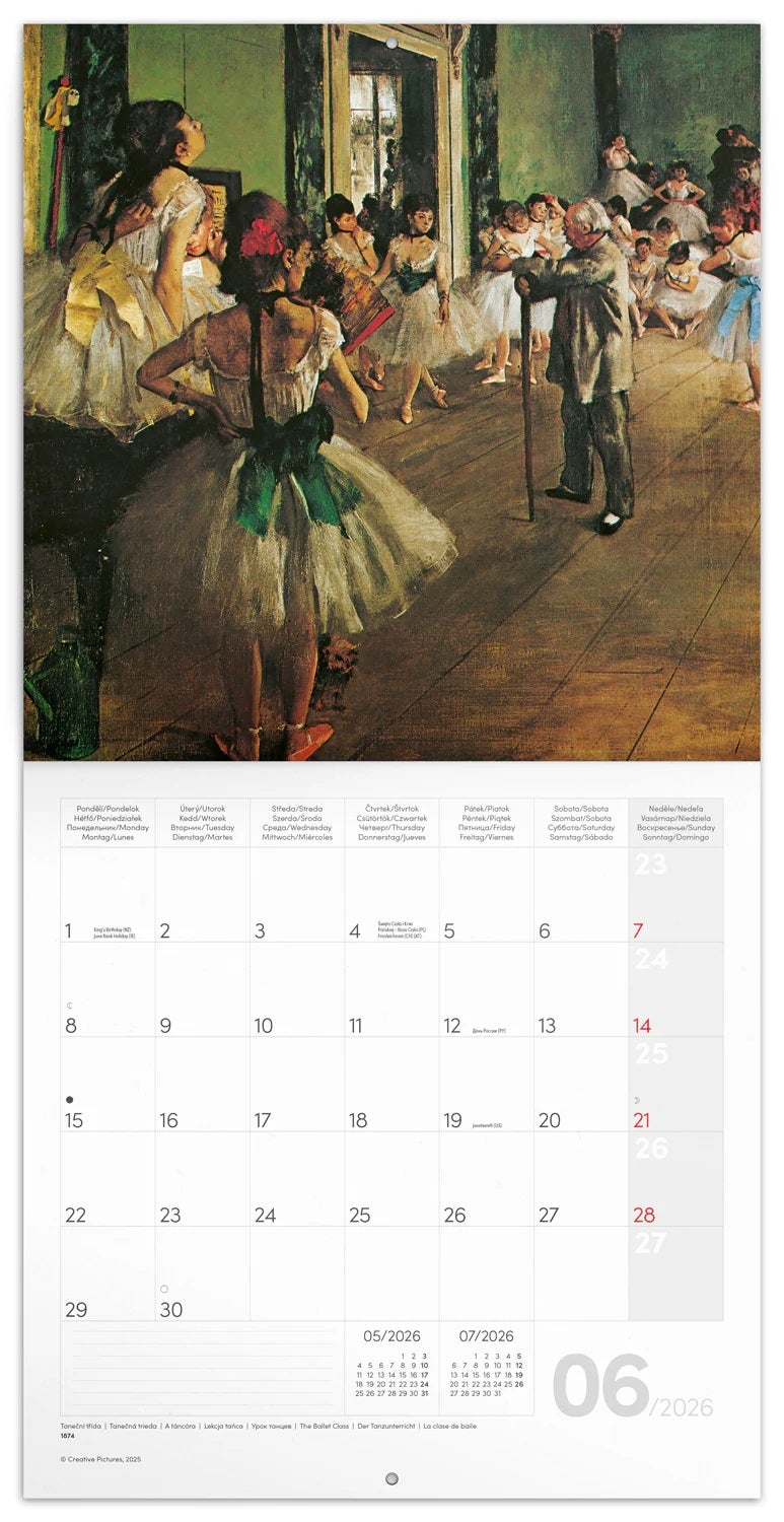 Kalender 2026 30x30 Edgar Degas