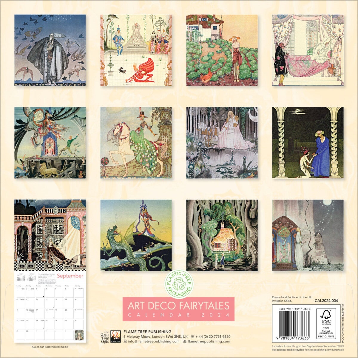 Art Deco Fairytales Wall Calendar 2024 (Art Calendar)