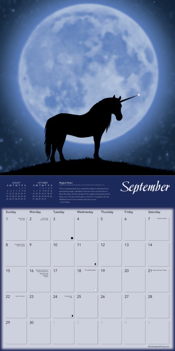 Kalender 2024 Unicorns 30x30cm