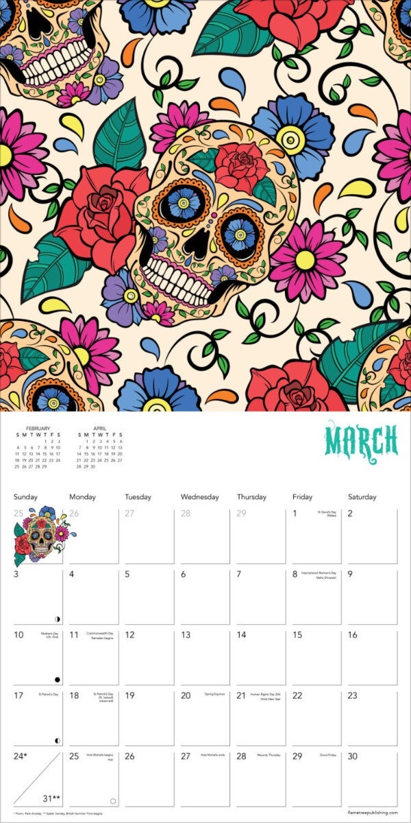 Kalender 2024 Sugar Skulls 30x30cm