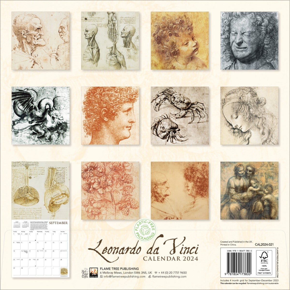 Kalender 2024 Leonardo da Vinci 30x30cm