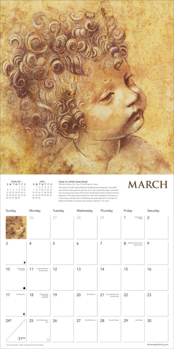 Kalender 2024 Leonardo da Vinci 30x30cm