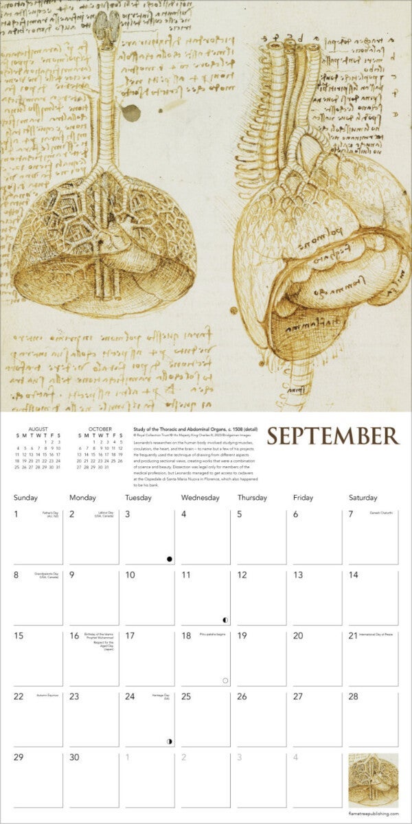 Kalender 2024 Leonardo da Vinci 30x30cm