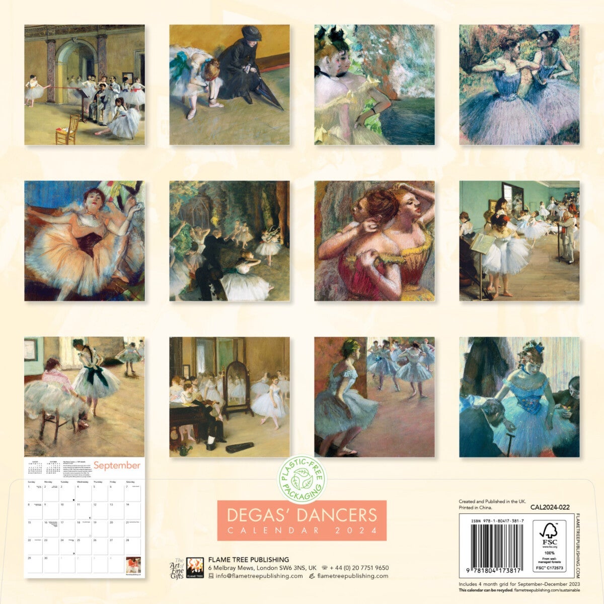 Kalender 2024 Degas Dancers 30x30cm