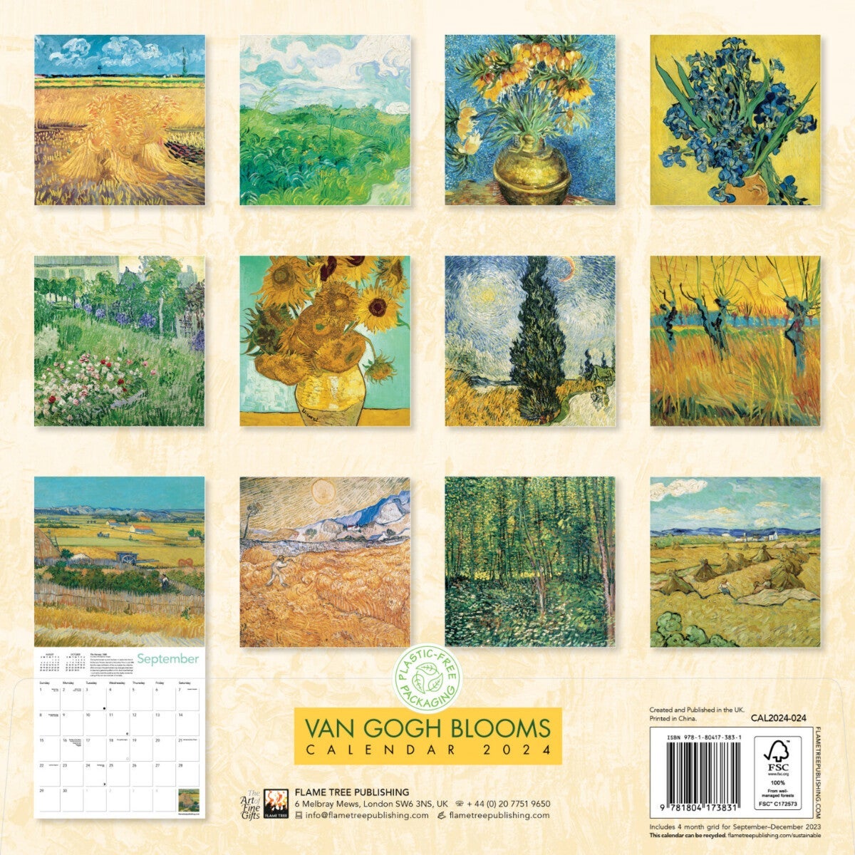 Kalender 2024 Van Gogh Blooms 30x30cm