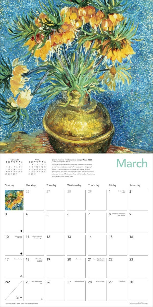Kalender 2024 Van Gogh Blooms 30x30cm