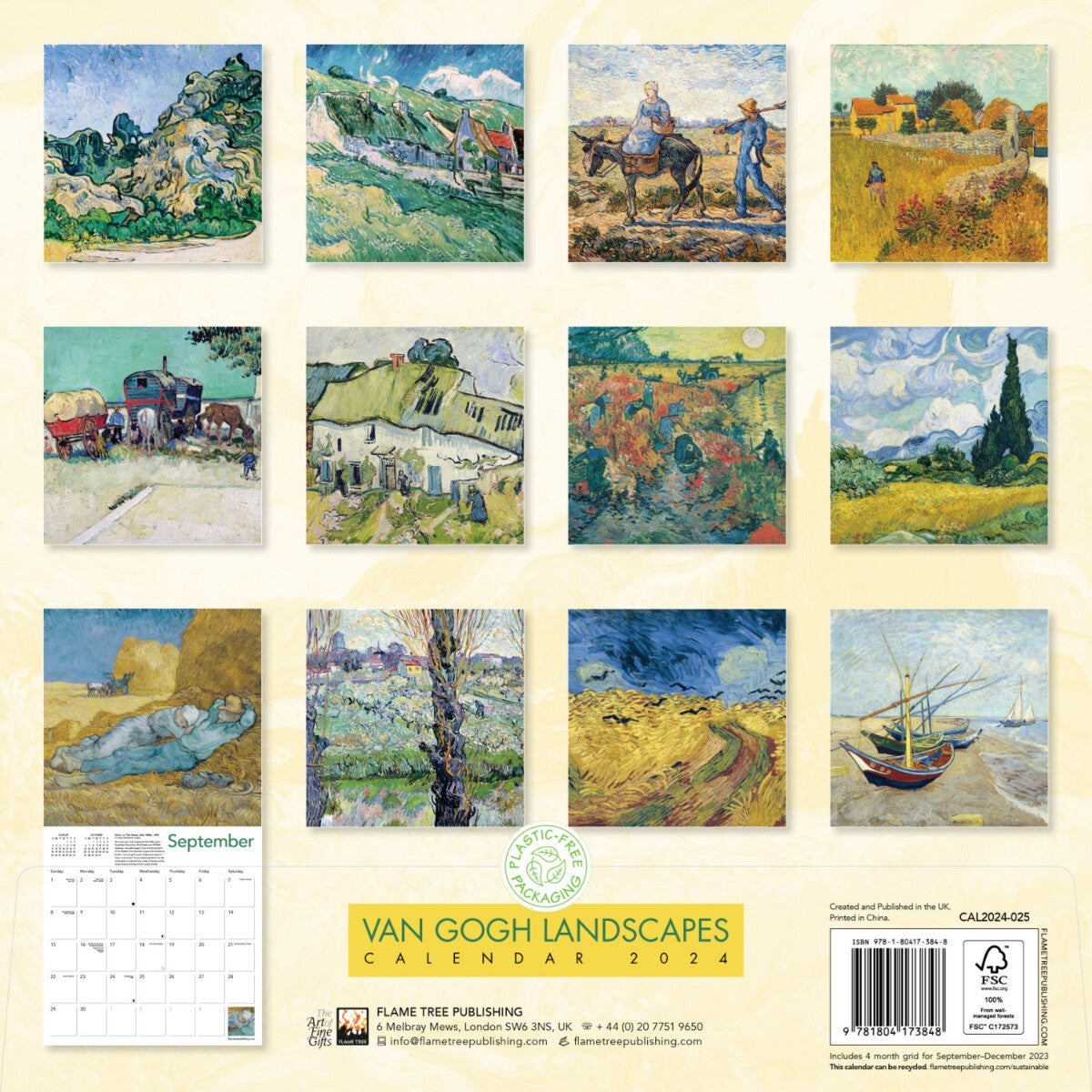 Kalender 2024 Van Gogh Landscape 30x30cm