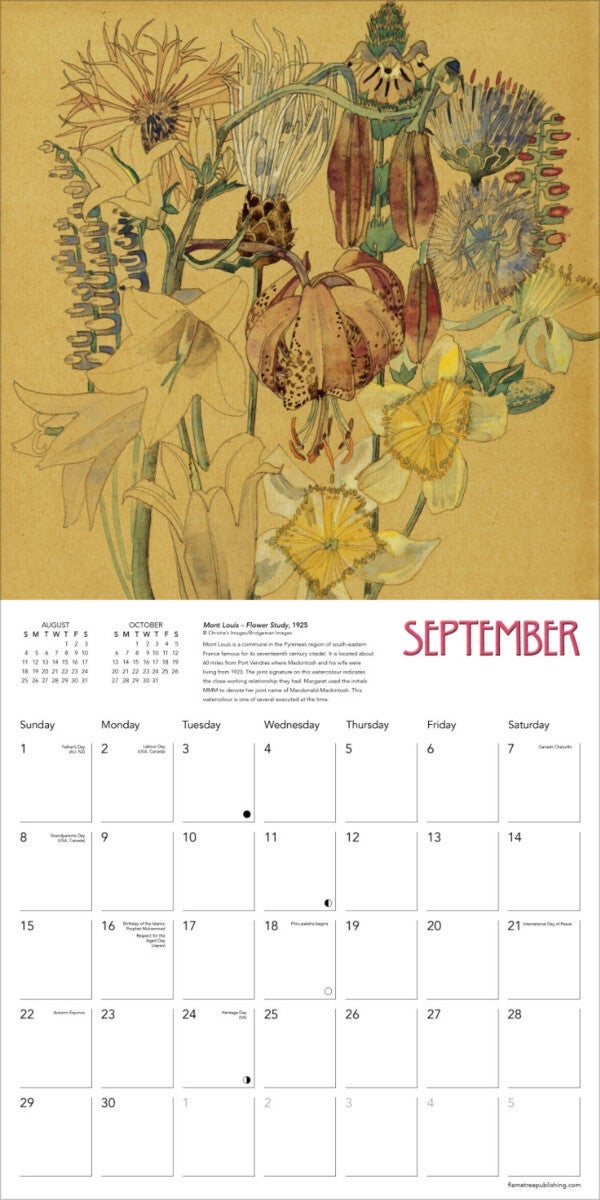 Kalender 2024 C R Mackintosh 30x30cm