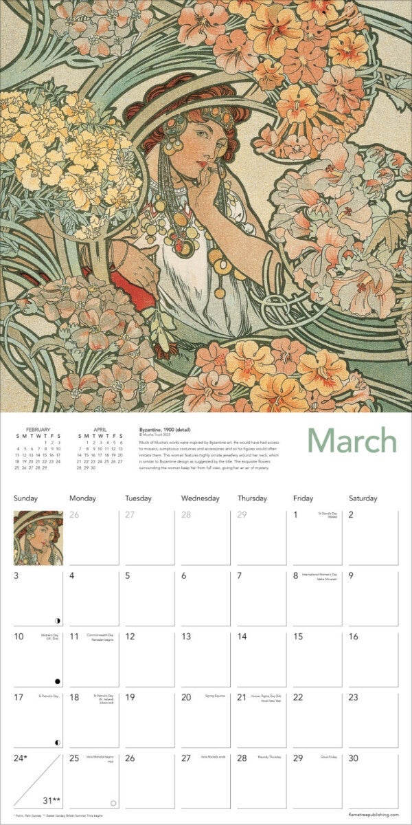 Kalender 2024 Alphonse Mucha 30x30cm