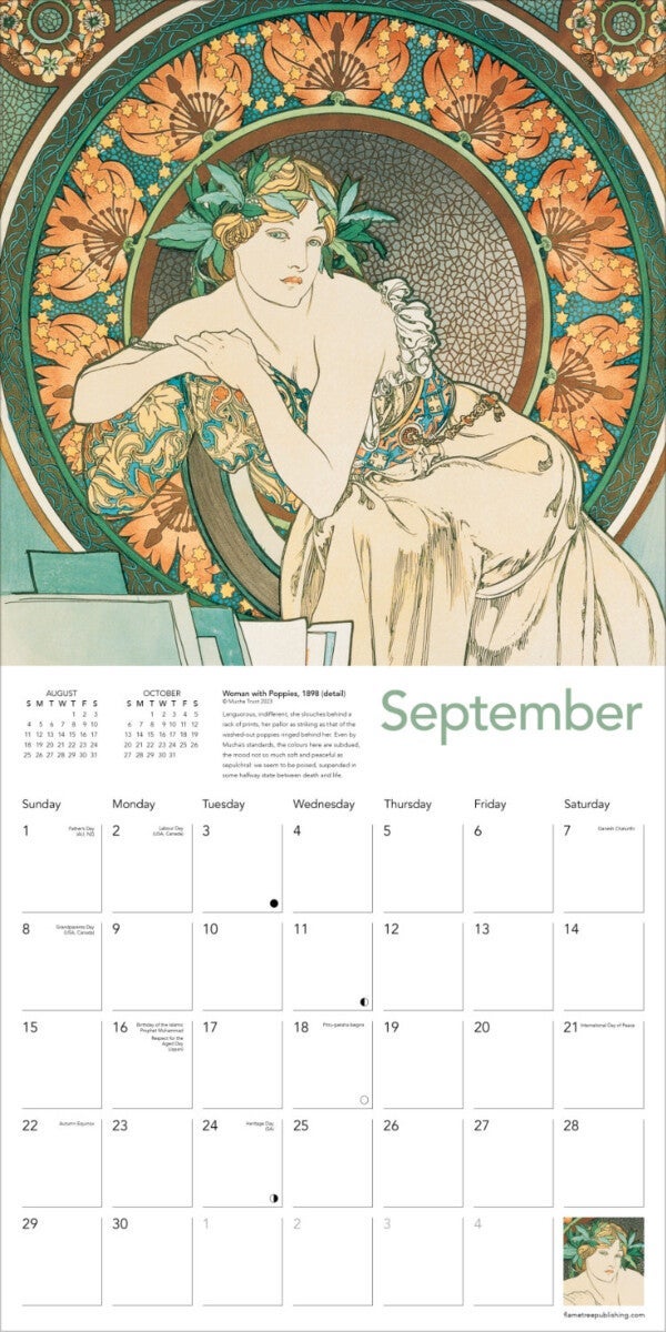 Kalender 2024 Alphonse Mucha 30x30cm