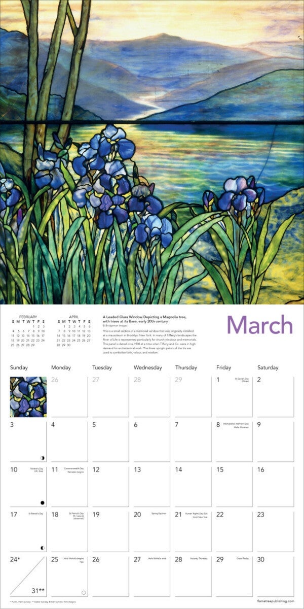 Tiffany Wall Calendar 2024 (Art Calendar)