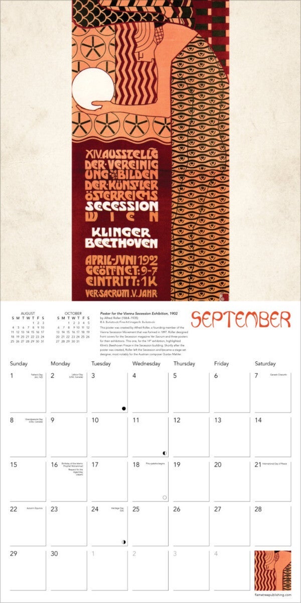 Kalender 2024 Art Nouveau 30x30cm